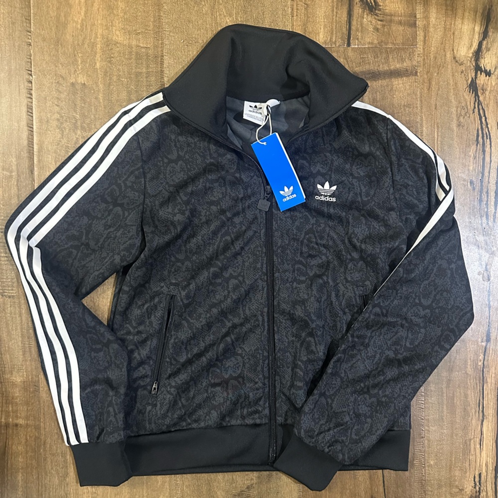 Adidas Black Jacket with Subtle Pattern
